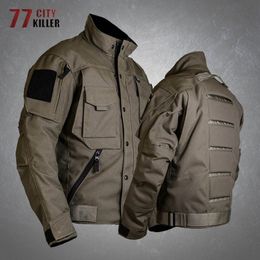 Mens Jackets Tactical Military Jacket Casual Multi Pocket Scratchresistant Cargo Male Outdoor Hunting Combat Army Coats 230210