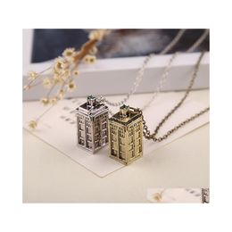 Pendant Necklaces Box Retro Men Women Classic Telephone Booth Necklace Drop Delivery Jewellery Pendants Dhnpw