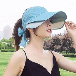 Wide Brim Hats Sun For Women UV PROTECT Visor Baseball Cap Summer Topless Beach Hat Cycling Fishing Shade Caps With ElasticWide Oliv22