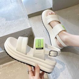 Sandals Summer Women Fashion Open Toe Platform Shoes Non-slip Comfort Wedges Pu Leather Casual Woman 2023