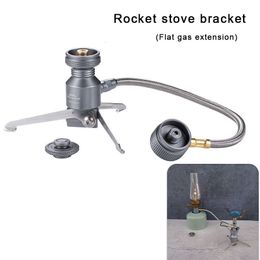 Camp Kitchen Campingmoon Tripod Butane Canister Adapter Gas Stove Gas Lamp Connect Tank Stand 230210