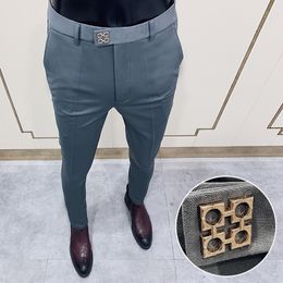 Calças masculinas se adequam às calças formais alongadas de pantalone masculina masculina masculina vestido casual vestido de moda 230209