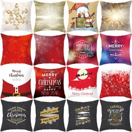 Pillow Christmas Decoration Cover Snow Pattern Pillowcase 45x45 Living Room Sofa