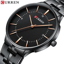 2019 Top Brand CURREN Luxury Quartz Watches for Men Wrist Watch Classic Black Stainless Steel Strap Men's Watch Waterproof 30245k