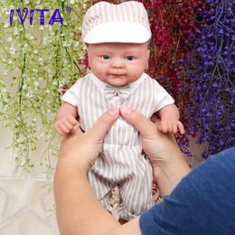 Dolls IVITA WB1512 14inch 165kg 100% Full Body Silicone Reborn Bebe Doll Coco Soft Dolls Realistic Boy Baby DIY Blank Children Toys 230210