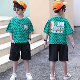 Clothing Sets 2022 Fashion Sport Clothes Suits Kids Clothes Summer Print Boys TShirt Shorts 2Pcs Set Boys Clothing 3 4 6 8 10 12 Year Old W230210