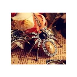 Pendant Necklaces Necklace For Women Girls Paris Gifts Crystal Jewellery Cute Spider Style Fashion Suspension Drop Delivery Pendants Dhf2Y