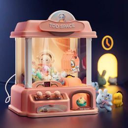 Blocks Mini Claw Machine Toys for Children DIY Automatic Doll Machines Coin Operated Play Game Claw Crane with Music Kids New Year GiftJ230210