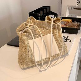 Totes Bags Bohemian Straw Beach Bag Handmade Woven Large Capacity Handbag for Women Summer Travel Knitted Shoulder Casual Shopping Tote 230210