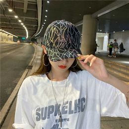 Ball Caps Summer Lace Sequins Baseball Caps Women Breathable Mesh Floral Hat Gorras Summer Cap Snapback Hip Hop Female Visor Cap Bones G230209