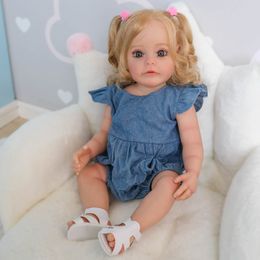 Dolls 55CM Reborn Toddler Girl DollNPK SueSue Full Body Silicone Waterproof Bathy Toy HandDetailed Paint with 3D look Visible Veins 230210