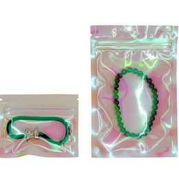 Bags mulit size Reclosable Mylar Bags Resealable Clear beautiful Holographic Color packaging bag