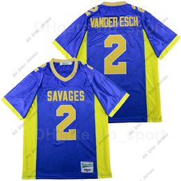 American College Football Wear Men High School 2 Leighton Vander Esch Football Jersey Salmon River Savages Team Color Purple Breathable Sport All Stitching Pure Cot