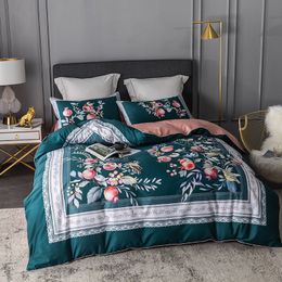 Bedding sets ChineseStyle Set Aesthetic 4 Piece Comforter Home Textile Digital Printing Luxury 100 Cotton Double Duvet Cover 220x240 230210