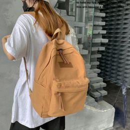 Backpack Fashion Solid Colour Women Canvas College Student Schoolbag For Teen Girls Boys Bookbag Unisex Male Travel Bag Backpacks