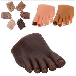 False Nails Nail Practise Foot Mannequin With Fake Toes For Pedicure Training Display Silicone Trainning Model Flexible