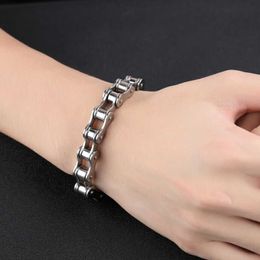 Link Chain Fashion Men Stainless Steel Motorcycle Bike Chain Bracelet Bangle Jewellery Gift G230208