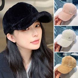 Ball Caps Winter Plush Baseball Cap Fur Thicken Warm Casual Hip Hop Hats All-match Sports Cap For Women Men G230209