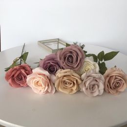 Decorative Flowers 10Pcs Artificial Autumn Rose Decor Silk Flower For Home Decoration Wedding Bouquet Party Table Arrangement Roses