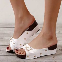 Wedges 2022 For Fashion Slippers Summer With Heels Sandals Flip Flops Women Beach Casual Shoes T230208 8828