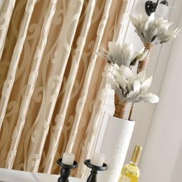 Curtain Modern Jacquard Curtains For Living Dining Room Bedrooms High-precision Fabric Simple High-end Light Luxury Gold Silver