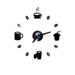 Wall Clocks Home Decoration Salon Living Room Bedroom Office 3D DIY Numbers Acrylic Mirror Watches Clock Sticker Decor Mural Decals