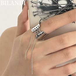 Solitaire Ring Bilandi Modern Jewellery Geometric Earrings 2022 New Trend Personality Chain Tassel Metal For Girl Lady Gifts Y2302