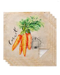 Table Napkin Vintage Textured Farm Carrots Napkins Handkerchief Wedding Banquet Cloth For Dinner Party Decoration