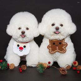 Dog Apparel INS Christmas Elk Sugar Cake Bib Pet Saliva Towel Cat Accessories Collar Bow Tie Puppy
