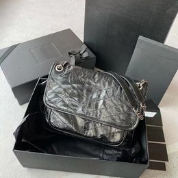 Handbag luxury designer niki bags shoulder bag waxy leather messenger bag Lady Messenger Bag Satchel Lady Vintage Design Sacoche Fashion Classic