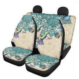 Car Seat Covers Cover Full Set Hummingbird Mandala Pattern Front And Back For Vehicle Accessories Capas Para Assento