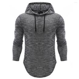 Men's Hoodies MISSKY Men Sweatshirt Slim Fit Solid Colour Long Sleeve Shirts Hooded Muscle Tops Hoodie Casual Basic For Autumn Spring