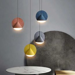 Italian Designer Stamp Restaurant Indoor Pendant Lights Dining Table Chandelier Furniture Resin Colorful Bedside Ceiling Lamps 0209