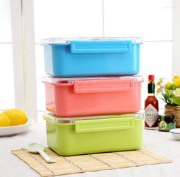 Dinnerware Sets 1PC Portable Pure Color Container Bento Lunch Boxs Kids Fruit Snack Microwave Lunchbox OK 0340