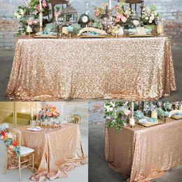 Table Cloth 180x120cm Rectangular Table Cover Glitter Sequin Table Cloth Rose Gold Tablecloth For Wedding Birthday Party Home Decoration 230210