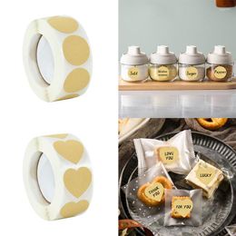 Gift Wrap 500Pcs/roll Round Heart Blank Kraft Paper Sticker Scrapbooking Seal Labels Handmade Self-Adhesive Stationery Stickers