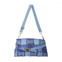 2023 New Evening Bags Blue Denim Women's Bag Shoulder Armpit Large Capacity Women Handbag Desinger