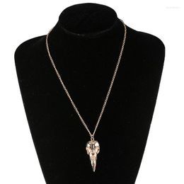 Pendant Necklaces Selling Fashion Novelty Stereo Crow Head Skull Necklace Chains Christmas Present 2023