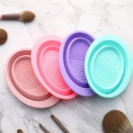 Makeup Brushes Silicone Brush Cleaner Cosmetic Foundation Make Up Hand Tool Washing Scrubber Board Pad Cleaning MatMakeup