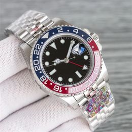 Clean factory watch men watch Red&Blue ceramic bezel GMT II 40mm 904L mens watch 126715 cal ETA3186 movement sapphire waterproof luminous wristwatches