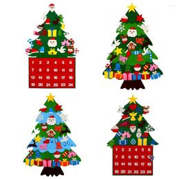 Christmas Decorations DIY Felt Advent Calendar Tree With Pockets Kids Wall Hanging Gift For Home Decoration