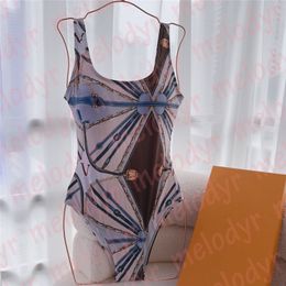 Summer Holiday Swimwear Fashion Print One Piece Swimsuit with Pad Womens Beach Swimming Bikini