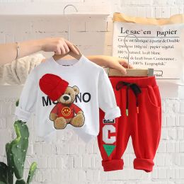 2023 Baby Girls Boys Clothing Sets Children Casual Clothes 2022 Spring Kids Vacation Outfits Fall Cartoon Long Sleeve T Shirt Pants