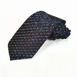 2023 Mens Letter Tie Silk Necktie black blue Jacquard Party Wedding Business Woven Fashion ties Design with box bo88