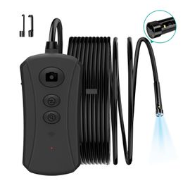 1.5M Cable Length Dual Lens WIFi Endoscope Camera, Wireless 1080P Dual Camera Borescope Inspection 5.0mm lens Ultra-Slim Waterproof Snake with 7 LED Ring Light PQ308