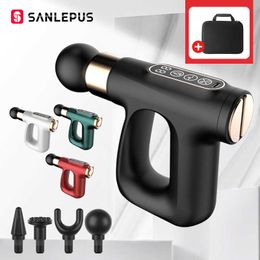 SANLEPUS Electric Pulse Gun Hot Compress Massager Deep Muscle Relaxation For Body Neck Back Pain Relief Percussion 0209