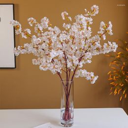 Decorative Flowers 3pc Artificial Cherry Blossom Silk Flower Branch Wedding Arch Decor El Activity Living Room Home Decoration