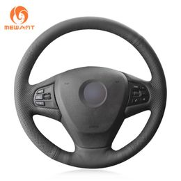 Steering Wheel Covers Black Genuine Leather Car For X3 F25 2010 2011 2012-2023 X5 F15 2013 2014 2023 2023-2023