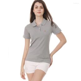 Womens Polos Design Pure Cotton Womens Spring Summer Fashion Casual Breathable Short-Sleeved POLO Shirt Tops Tees 813