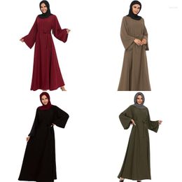 Ethnic Clothing Muslim Autumn Winter Ladies Abaya Robe Middle Eastern Woman Islamic Conservative Vintage Style Long Dress